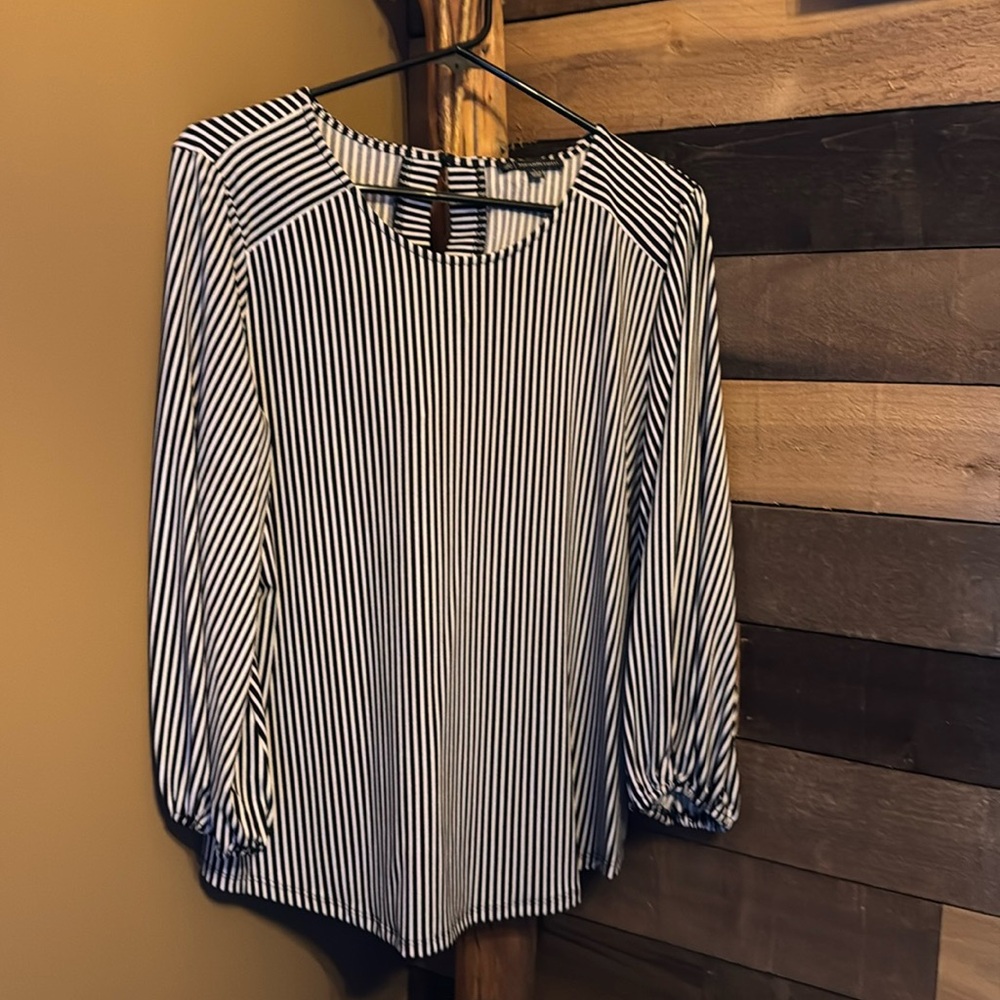 White and black dress top
